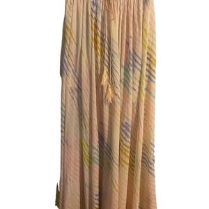 Free People Pink Pastel Boho Maxi Skirt with Elastic Waistband
